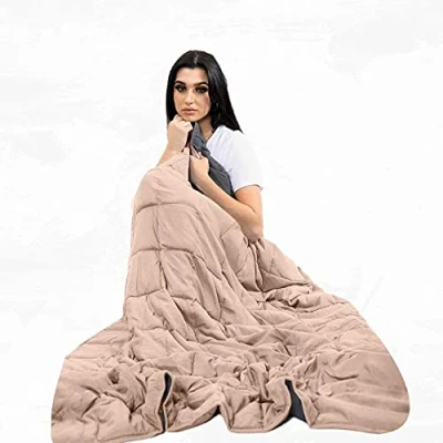 Image of GC GAVENO CAVAILIA Super Soft Reversible Weighted Blanket Adult Stress And Anxiety Relief For Adults 150 x 200 Polyester Heavy Throw 4 Kg