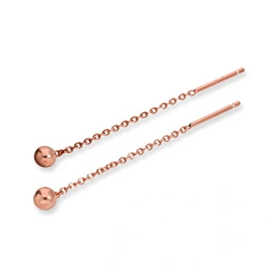 Image of Rose Gold Dipped Sterling Silver 4mm Ball Stud Pull Through Earrings