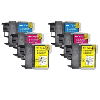 Image of Go Inks 2 Set of 3 C/M/Y Ink Cartridges to replace Brother LC980 &amp; LC1100 Compatible/non OEM for DCP MFC Printers (6 Inks)