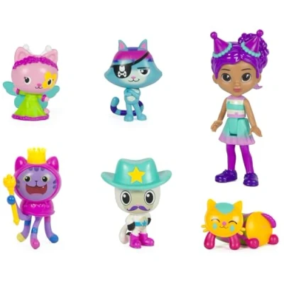 Image of Gabby’s Dollhouse, Celebration Themed Figures with Gabby Girl, 5 Cat Toy Figures, Surprise Toys and Doll’s House Accessories, Kids’ for Girls Boys 3+