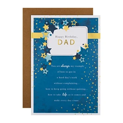 Image of Hallmark Large Birthday Card for Dad Classic Verse Design, Multicoloured (ECM25563688)