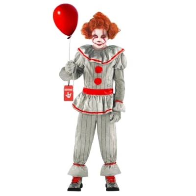 Image of Morph Creepy Clown Costume Boys, Scary Kids Halloween Costumes For Boys L