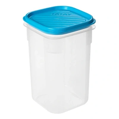 Image of TATAY Food Storage, Airtight, 1 L of Capacity, Flexible Pressure Lid, BPA free, Suitable Microwave and Dishwasher, Blue. Measures: 10 x 16,5 cm