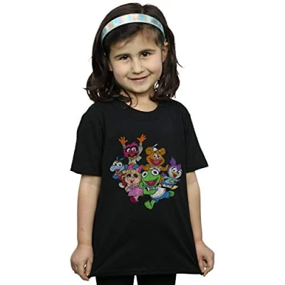 Image of Disney Girls The Muppets Muppet Babies Colour Group T Shirt Black 5 6 Years