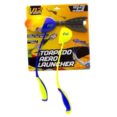 Image of Carousel Home V12 Torpedo Aero Launcher Set Outdoor Rocket Throwing Toy Catching Game For Kids Flying