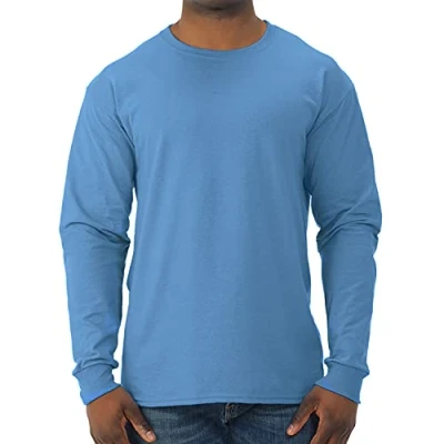 Image of Jerzees Men&#039;s Adult Long Sleeve Tee, Columbia Blue, Medium