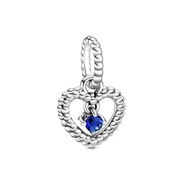 Image of Pandora Signature Women&#039;s Sterling Silver September Birthstone Dangle Charm for Bracelet, No Box