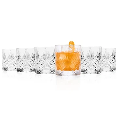 Image of RCR Crystal Melodia Short Whisky Water Tumblers Glasses, 230 ml, Set of 12, Dishwasher Safe, Great for Entertaining