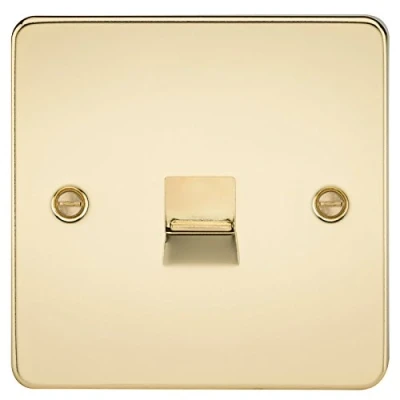 Image of KnightsBridge Flat Plate Telephone extension socket polished brass