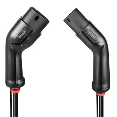 Image of LINDY 5m Type 2 to 11kW (16A 480V) EV/Electric Vehicle &amp; Plug in Hybrid Charging Cable, 3 Phase, IP65, UL 94 V 0, TUV certified, TPU Jacket, Carrying Bag