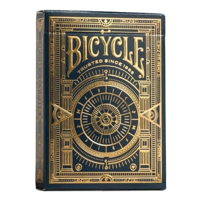 Image of Bicycle Cypher Playing Cards 1 Deck, Air Cushion Finish, Professional, Superb Handling &amp; Durability, Great Gift For Card Collectors, Blue,gold