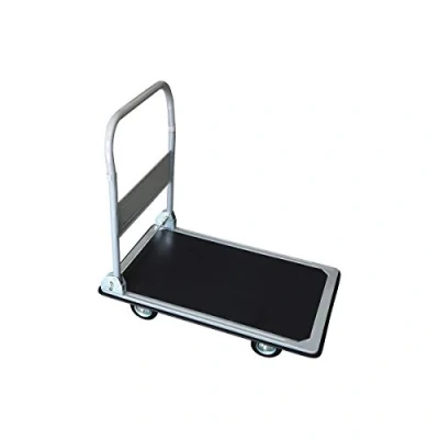 Image of Bulldozer Foldable Trolley, Heavy Duty, Folding, Platform Truck, Rubber Edges, Two Castor Wheels, Swivel Folding Handle, Domestic, Commercial, 150kg (82x73.5x47.5cm)