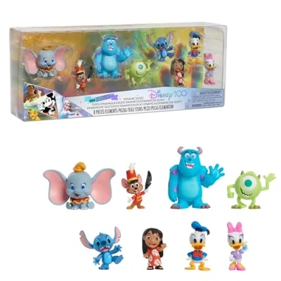 Image of Disney100 Years of Dynamic Duos Celebration Collection Limited Edition 8 Piece Figure Pack, Officially Licensed Kids Toys for Ages 3 Up, Gifts and Presents by Just Play