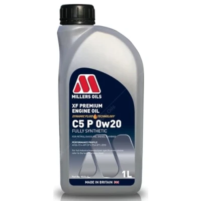 Image of Millers Oils XF Premium C5 P 0w20 Synthetic Engine Oil, PSA B71 2010, 1 Litre