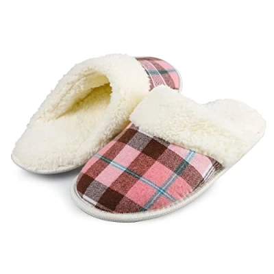 Image of riemot Unisex Weiche Plüsch Hausschuhe Warme Pantoffeln Mule, Style 1, 6.5 UK