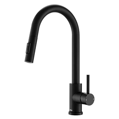 Image of Tohlar Black Kitchen Taps with Pull Down Sprayer Single Handle Tap, Modern Stainless Steel Mixer Tap
