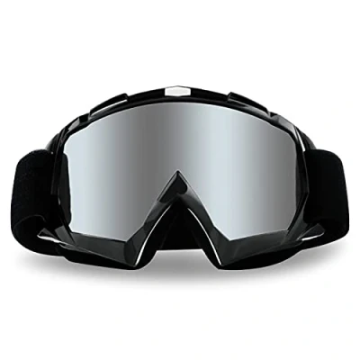 Image of 4 FQ Motorcycle Goggles Dirt Bike Anti UV Safety Scratch Motocross Dustproof Glasses Motorbike for Cycling Riding Climbing Skiing Sliver Lens