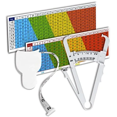 Image of CZ Store Body Fat Caliper Kit✮Lifetime Guaranteed✮ Accurate Readings Skin Fold Clamp with User Manual, Interpretation Table, Workout Guide, Measuring Tape Weight Management &amp; Measurement Tool