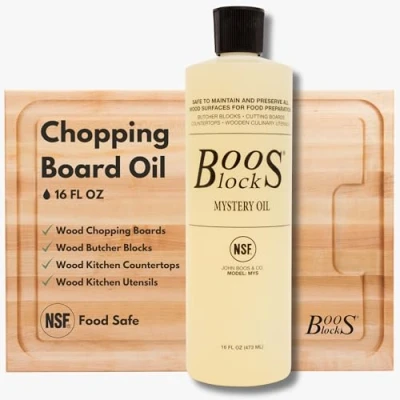 Image of Boos Block Mystery Oil (16 oz) Wood Chopping Board Cutting Kitchen Worktop Butchers Food Grade Mineral Safe