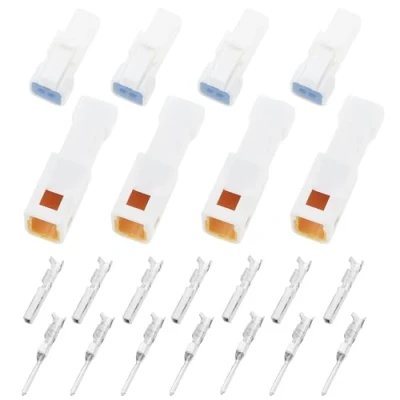Image of VGOL 10 Sets 2 Pin JST Connector Sockets Male and Female Plugs with Terminals Waterproof Shell Wire Harness Suitable for Motorcycles Scooters