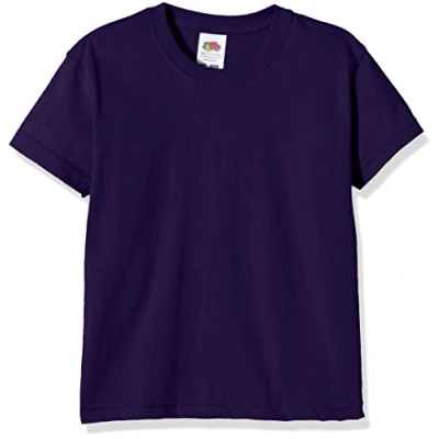 Image of Fruit of the Loom Unisex Kids Valueweight Short Sleeve T Shirt, Purple, 10 11 Years (Manufacturer Size:32)