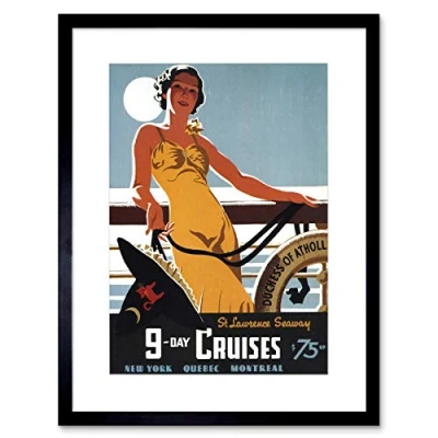 Image of Wee Blue Coo Ad Purvis Canadian Pacific Cruise Witch New York Quebec Framed Wall Art Print