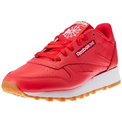 Image of Reebok Unisex Classic Leather Sneaker, Vector Red Ftwr White Rubber Gum 03, 7.5 UK Men/ 9 Women