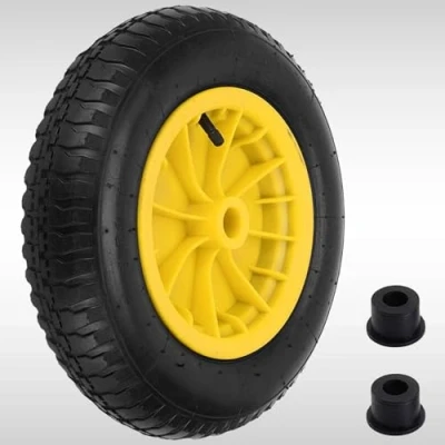 Image of Dunnet Tools 14&quot; wheelbarrow Wheel Pneumatic Heavy Duty Replacement Tire for Garden Trolley Barrow Go Cart Trailer Truck Wheelbarrows inner tube 3.50 8