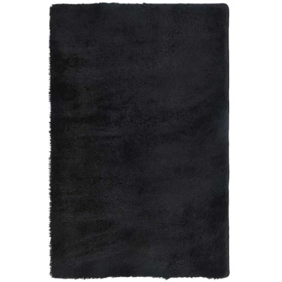 Image of vidaXL Shaggy Rug High Pile NAVARRA Black 130x200 cm Polyester