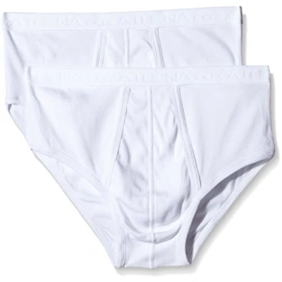Image of Athena Men&#039;s Organic Cotton Briefs with high Waistband Open Underpants, Blanc (Blanc), M (Pack of 2)