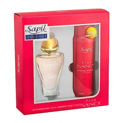 Image of Sapil Nancy Pink Gift Set for Women Enchanting Fruity Floral Fragrance with Eau de parfum 100ml and Perfumed Deodorant 150ml