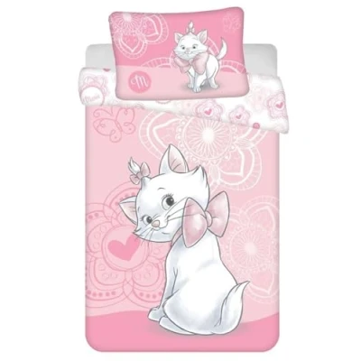 Image of Jerry Fabrics Marie Aristocats Bedding Set, 100% Cotton, Duvet Cover 100 x 135 cm and Pillowcase 40 60 cm, Pink