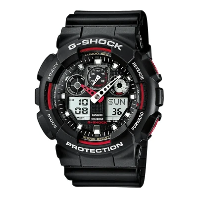 Image of G SHOCK Gshock Chronograph watch, Men&#039;s, Size: One Size, Black/red