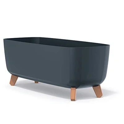 Image of Prosperplast Flower Pot, Wood, Charcoal, DGCL400 19,5 x 39 18,7 cm