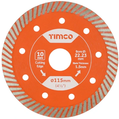Image of 2x TIMCO Premium Tile &amp; Ceramic Diamond Blade Thin Turbo TP115222