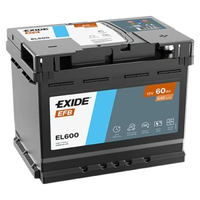 Image of 5600VF, 7905525209 Starter Battery EXIDE Start Stop EL600 12V 60Ah 640A B13 EFB VOLKSWAGEN: Golf 7, Caddy 3, AUDI: A3 Hatchback