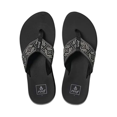 Image of Reef Women&#039;s Spring Woven Flip Flop, Black White, 3 UK