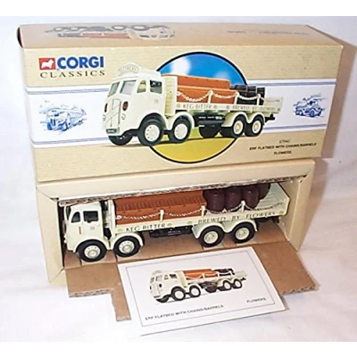Image of corgi classic ERF flatbed with chains/barrels flowers lorry 1.50 scale limited edition diecast model