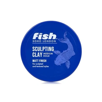 Image of Fish Original Sculpting Hair Clay, Mens Styling Product Suitable for Short &amp; Medium Length Hair. Stylist Barber Used, hold, Matt Finish, 70ml