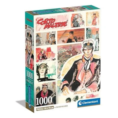 Image of Clementoni 39807 short Maltese Corto 1000 Pieces, Comic Puzzle, Author Illustrations, Vertical, Fun for Adults, Made in Italy, Multi Coloured