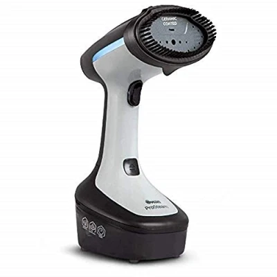 Image of Swan Portable Garment Steamer, Lightweight, Jet Steam, Cloth Friendly Ceramic Coated Steam Panel, Removes Bacteria and Odours, 1500W, 300ml Water Tank, 25 g Rate, SI12022N, Black