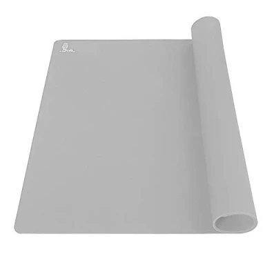 Image of Super Kitchen Non Slip Silicone Pastry Mat, Silicon Baking Mats, Stick Dough Rolling Kneading Placemat, Countertop Protector, Fondant/Sugarcraft/Pie/Pizza/Bread/Cookie 60 x 40cm (Gray)