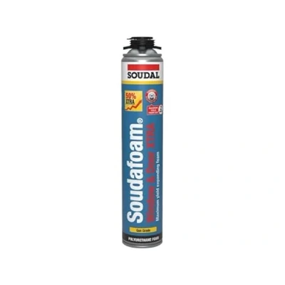 Image of Soudal Soudafoam Gun Grade Window &amp; Door Xtra Polyurethane Expanding Foam Gap Filler Champagne 750ml, Easy to use, One Component, Rapid Curing, Excellent Stability, High Filling Capacity
