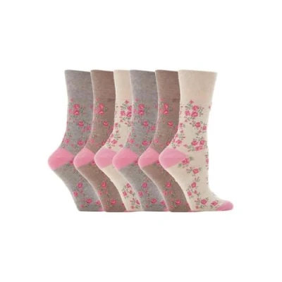 Image of Gentle Grip 6 Pairs of Cotton Rich Everday Ladies Non Elastic Socks (4 8 UK, GG33)