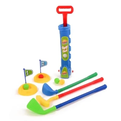 Image of Marco Paul Kids Toys: Learning and Coordination Sports Set with Golf Clubs Plastic Toy Cart Caddy Balls Bag Summer Beach Outdoor