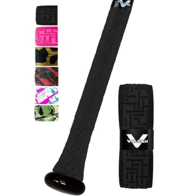 Image of Vulcan Sporting Goods Co. Unisex V175 blk Batting Grip Tape, Black, 1.75mm Bat UK