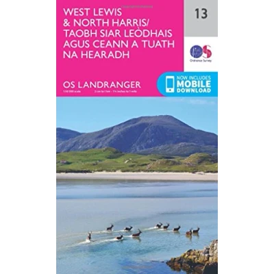 Image of Landranger 13 West Lewis &amp; North Harris Map With Digital Version