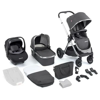 Image of Babymore Memore V2 Travel System Pecan Car Seat Chrome