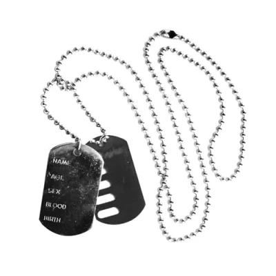 Image of ARMY DOG TAGS PERFECT FOR SOLDIER MILITARY FANCY DRESS COSTUME ACCESSORIES PACK OF 1