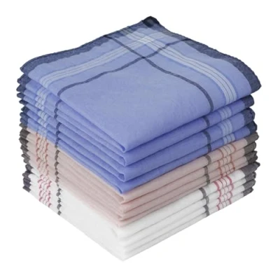 Image of Ghopy 12 PCS Mens Handkerchiefs 100% Soft Cotton Pocket Squares Hankies for Wedding Party Any Occasion, Checkered Pattern 38x38cm/15x15